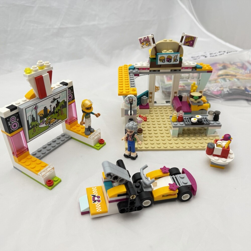 LEGO Friends Drifting Diner 41349 90% Complete Minifigures & Manual - no box